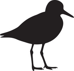 Pacific Golden Plover Side View Silhouette Vector