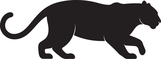 Panther Side View Silhouette Vector