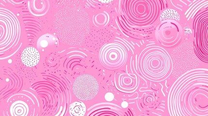 Memphis geometric seamless pattern with pink pastel abstract background