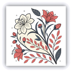 Set of different flowers, brunch and frames from flat editable stroke. Luxury line floral collection for wedding invitation art, design template. Botanical vector