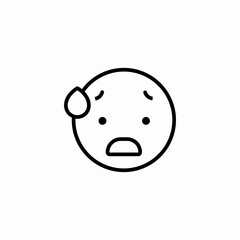 anguished face icon sign vector