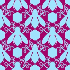 Kids seamless bee pattern for fabrics and packaging and gifts and cards and linens and wrapping paper