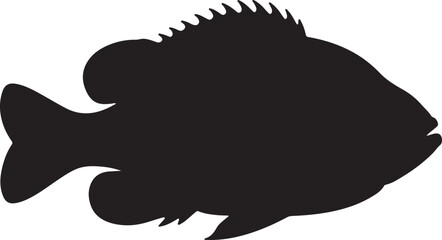 Pumpkinseed Sunfish Silhouette Vector