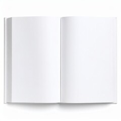 Opened book with blank empty pages mockup template