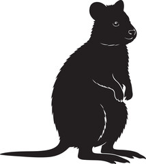 Quokka Side View Silhouette Vector