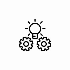 gears idea icon sign vector