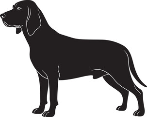 Redbone Coonhound Silhouette Vector