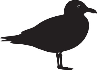 Ring-billed Gull Silhouette Vector