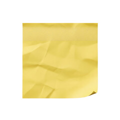 Yellow sticky note with folded bottom corner