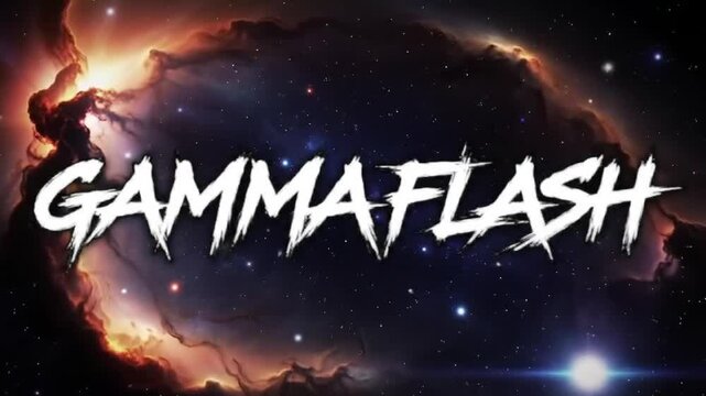 High-Energy &ldquo;Gamma Flash&rdquo; Jittered Title with White Pulse &ndash; Gamma-Ray Burst Simulation or Deep Space Explosion

