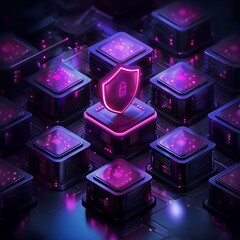 Isometric Illustration of Data Protection Concept