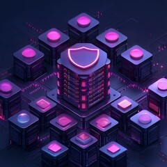 Isometric Illustration of Data Protection Concept