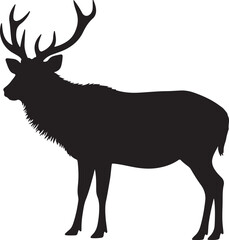 Sambar Deer Silhouette Vector