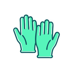 Obraz premium Medical gloves, teal, clean design, for healthcare websites