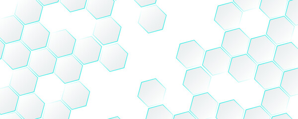 Futuristic abstract tech white 3D hexagon background. Medicine and biotechnology. Vector stock illustration.
