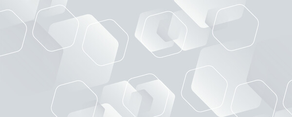 White background abstract art vector illustration with hexagon shape