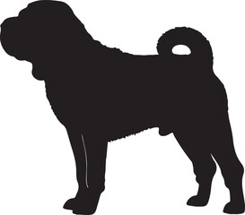 Shar Pei Silhouette Vector