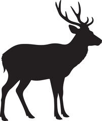 Sika Deer Silhouette Vector