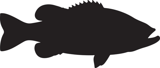 Smallmouth Bass Silhouette Vector