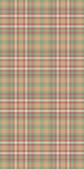 Subtle pastel plaid pattern in peach, green, and cream.  Perfect for textile design, backgrounds, or website textures. Evokes feelings of warmth, comfort, and rustic charm.