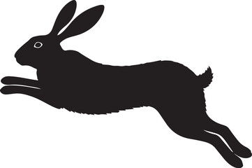 Springhare Side View Silhouette Vector