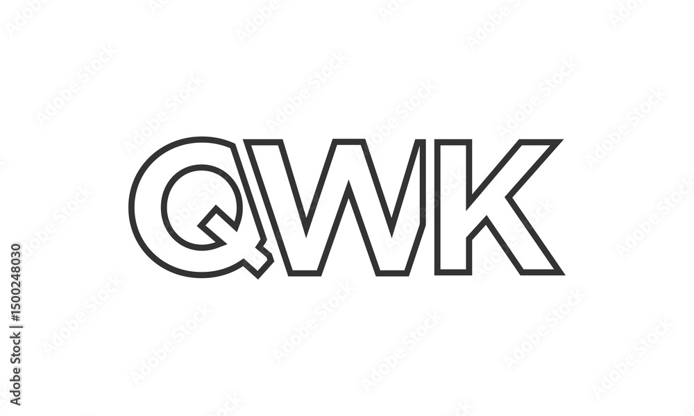Poster qwk logo design template with strong and modern bold text. initial based vector logotype featuring s