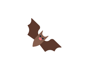 Bat vector isolated emoticon. Bat emoji. Bat color icon