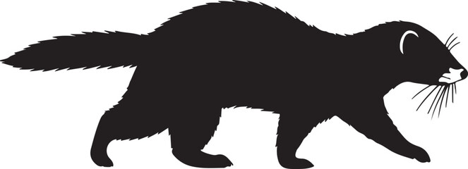 Steppe Polecat Silhouette Vector
