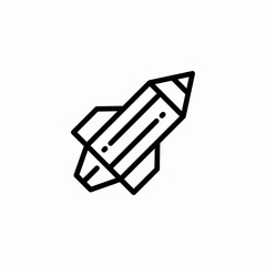 pencil rocket icon sign vector