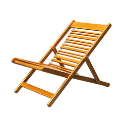 Contemporary Foldable Wooden Beach Chair with a Sle Isolated on Transparent Background