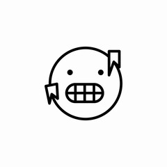 shocked teeth icon sign vector