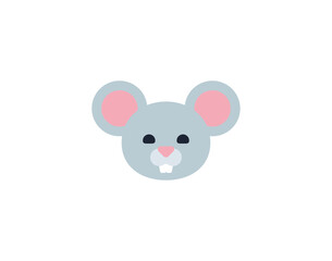 Mouse face vector isolated emoticon. Mouse face emoji. Mouse head color icon