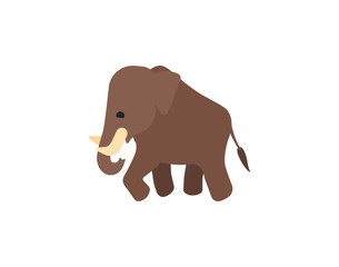 Mammoth vector isolated emoticon. Mammoth emoji. Mammoth color icon