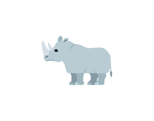 Rhinoceros vector isolated emoticon. Rhinoceros emoji. Rhino color icon