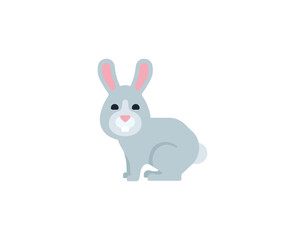 Rabbit vector isolated emoticon. Rabbit emoji. Rabbit color icon