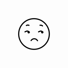 slightly frowning icon sign vector