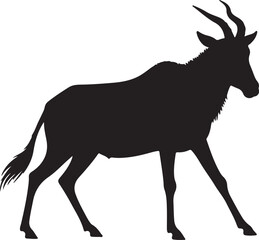 Tsessebe Side View Silhouette