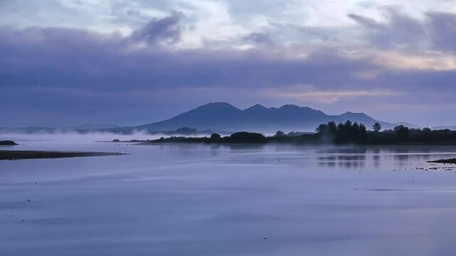 Misty river landscape