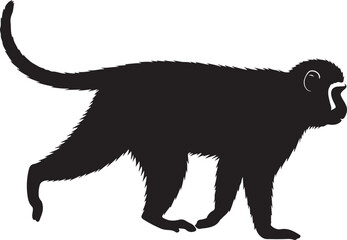 Vervet Monkey Silhouettevermilion flycatcher, small bird, bird silhouette, black vector, no outline, solid black shape, EPS file, perching pose, songbird, insect eater, rounded body, tropical bird, fl