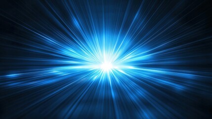 Blue light rays radiating outward from a central point.