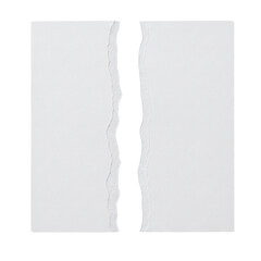 Torn white paper split into two halves