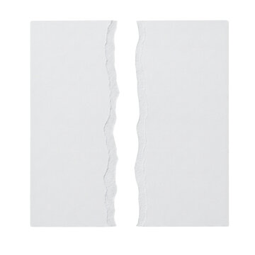 Torn white paper split into two halves