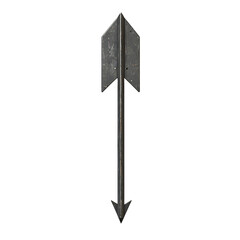 Sleek Arrow with Soft Diffused Shadows in Warm Char Isolated on Transparent Background