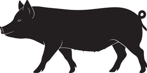 Yorkshire Pig Silhouette Side View Single Icon
