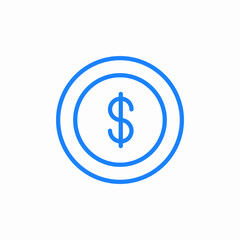 dollar coin icon sign vector