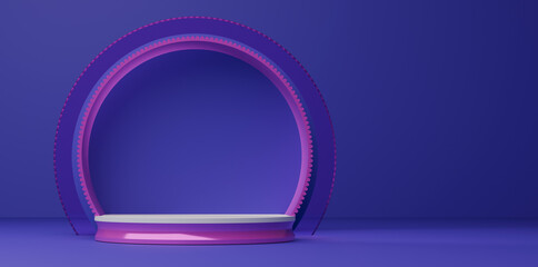 Purple violet empty product display stage