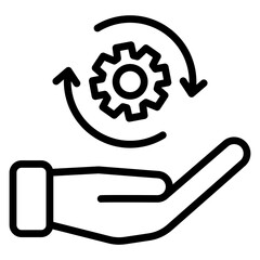 IT Change Management Vector Line Icon Design