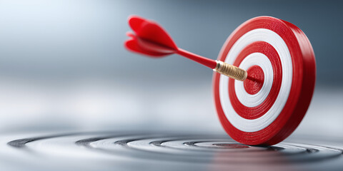 Dart hits target in the middle