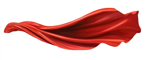 Red flowing fabric cape