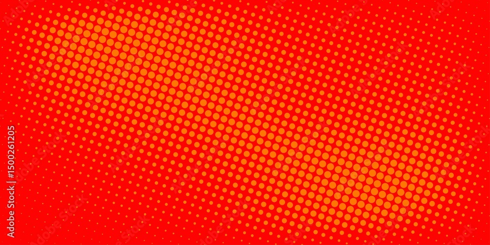 Wall mural dots halftone orange color pattern gradient texture with technology digital background. dots pop art